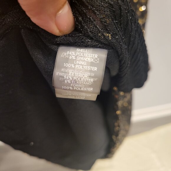 Calvin Klein Wrap Midi Dress Gold Sequense Formal Evening Dress - Picture 6 of 7